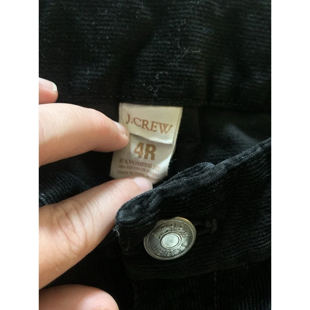 Women's 4R J Crew Corduroy Black Pants Favorite Fit flare y2k cotton ribbed‎